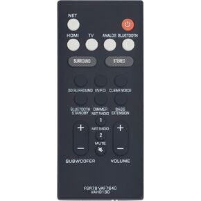 FSR78 ZV28960 VAF7640 VAH0130 Replaced Remote fit for Yamaha Front Surround System ATS-1060 ATS-1070 ATS-2070 YAS-106 YAS-107 YAS-207 YAS-CU207 NS-WSW42 YAS-108 ATS-1080 YAS-408
