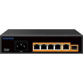 6 Port PoE Switch with 2 Uplink Network Switch Ethernet Switch PoE++ Port 802.3af/at/bt Compliant Durable Metal with 65W High Power Unmanaged Plug and Play