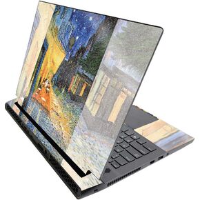 MightySkins Glossy Glitter Skin for Alienware M17 R3 (2020) & M17 R4 (2021) - Cafe Terrace at Night | Durable High-Gloss Glitter Finish | Easy to Apply and Change Style | Made in The USA