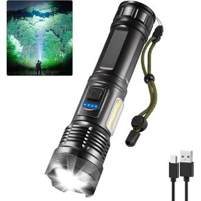 IkeeRuic 7Mode Flashlights High Lumens Rechargeable, 3Pack Tactical Flashlight High Powered 950000lm, LED Flashlight Rechargeable, Super Bright Flashlight Adjustable, Flash Light for Emergency Home