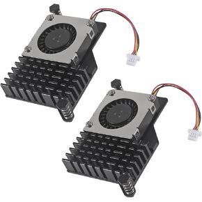 AITRIP 2 حزمة مبرد نشط لـ Raspberry Pi 5، مروحة تبريد Pi5 من الألومنيوم بالوعة الحرارة يمكن التحكم في درجة حرارتها مع وسادات حرارية مناسبة لـ Raspberry Pi 5