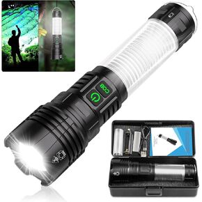 Flashlights High Lumens Rechargeable-100,000LM Super Bright Tactical LED Flashlight,Powerful USB C Flash Light with 360°COB light, Long Beam 3280Ft,7 Modes,Waterproof Handheld Flashlight for Emergency