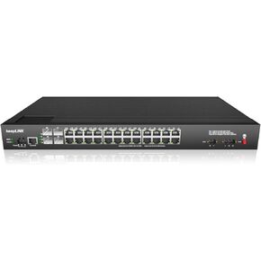 24 Port Industrial Gigabit PoE Switch Unmanaged, 24 x PoE+ @400w Ports & 4 x SFP Slots, Desktop or Rackmount, Working Range -40~185 ℉, IP40