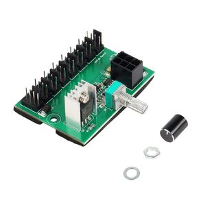 SinLoon Chassis Fan Pressure Regulating Governor, 2 Pin 3 Pin 4 Pin Fan Adapter PWM PC Chassis Cooling Fan Hub，8 Way Splitter 12V Speed Controller with 6 Pin Power Port（8 Way）