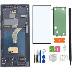 Display Compatible with Samsung Galaxy S22 Ultra 5G LCD Display Screen Assembly Replacement for Samsung S22 Ultra Touch Digitizer Screen+ Tools (Black)