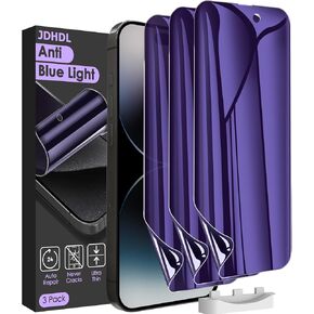 [3 Pack for iPhone 15 Pro Privacy Screen Protector (NOT Glass), [Anti-Spy][Anti Blue Light] Soft Hydrogel Film Screen Protector for iPhone 15 Pro/iPhone 15 - Purple