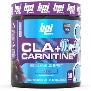 BPI Sports CLA + Carnitine – Conjugated Linoleic Acid – Weight Loss Formula – Metabolism, Performance, Lean Muscle – Caffeine Free – For Men & Women – Fruit Punch – 50 servings – 12.34 oz