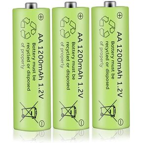 Cotchear 1200mAh AA Rechargeable Battery, 1.2V AA Rechargeable Ni-Cd Batteries - Rechargeable Cycle Used More Than 500 Times (4pcs)