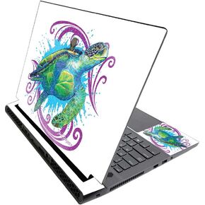 MightySkins Glossy Glitter Skin for Alienware M17 R3 (2020) & M17 R4 (2021) - Sea Turtle Splash | Durable High-Gloss Glitter Finish | Easy to Apply and Change Style | Made in The USA