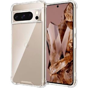 حافظة KIOMY لهاتف Google Pixel 6 Pro، غطاء هاتف واقٍ مقاوم للصدمات بزوايا الوسادة الهوائية، تصميم هجين من البولي كربونات الصلب مع إطار مرن من مادة TPU، شفاف شفاف