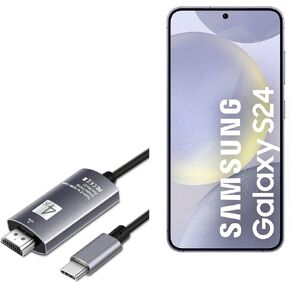 BoxWave Cable Compatible with Samsung Galaxy S24 - SmartDisplay Cable - USB Type-C to HDMI (6 ft), USB C/HDMI Cable - Jet Black