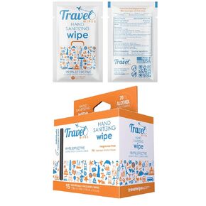 HAND SANITIZING TRAVEL WIPES - Individually Packed Premium Hand Sanitizing Wipes for Travel, Home, Office, School, etc. with Moisturizer - Manufactured in USA (Fragrance Free 30ct Box)