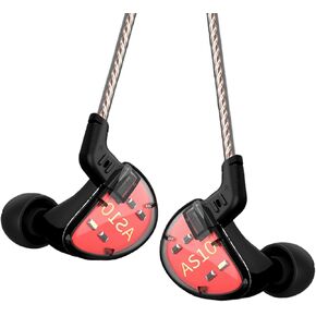 keephifi KZ AS10 IEM Earphones with Microphone,Balance Amature 5BA Wired Headphones,Noise Cancelling Earbuds Headset for Musicians,Singers,Drummers