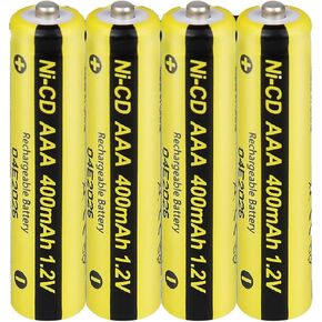 PKCELL Rechargeable 400mAh AAA Battery 1.2V NiCD Battery1.2V for Garden Lights Outdoor Solar Lights,4-Count