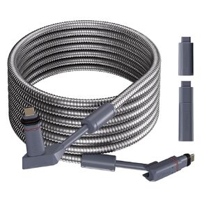 for Starlink Cable 23M/75FT, Heavy Duty Armored Cables for Starlink Actuated Gen2 Stainless Steel Sleeve Outdoor Waterproof Chew Proof