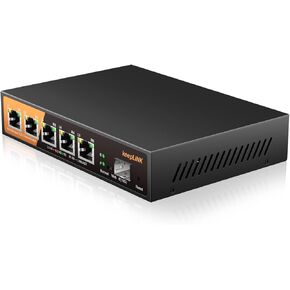 6 Port 2.5G Web Smart Managed Ethernet Switch with 5 x 2.5G Base-T Ports, 1 x 10G SFP+, Static Aggregation, QoS/VLAN/IGMP, Metal Housing Fanless, Desktop/Wall-Mount