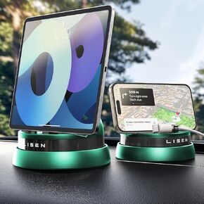 LISEN Phone Holders for Your Car, 360° Rotatable Dashboard Cell Phone Holder,Multifunctional iPhone Car Mount Compatible with iPhone 15 Pro Max/14/13/12, Samsung S24/23/22
