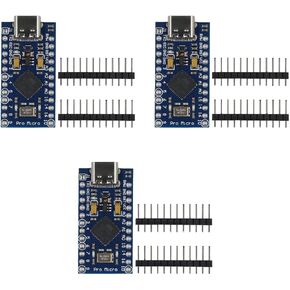 3Pcs Type-C Pro Micro adopts Atmega32U4 5V/16M microcontroller Development Board with pin Header Type-C Interface, Suitable for Raspberry Pi and Arduino