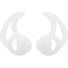MECCANIXITY Silicone Fin Earbuds for Radio Earpiece Replacement Earbuds Tips for Coil Tube Headset (2 Pair Fin Small), White Pack of 2