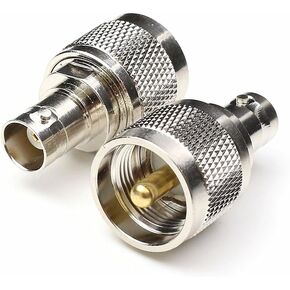 Oiyagai 2pcs RF Coaxial Coax Adapter BNC Female to UHF Male PL-259 PL259 Connector