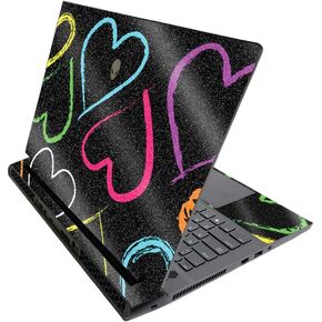 MightySkins Glossy Glitter Skin for Alienware M17 R3 (2020) & M17 R4 (2021) - Hearts | Durable High-Gloss Glitter Finish | Easy to Apply and Change Style | Made in The USA