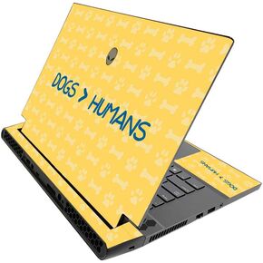MightySkins Skin for Alienware M15 R3 (2020) & M15 R4 (2021) - Dogs Over Humans | Protective Viny wrap | Easy to Apply and Change Style | Made in The USA