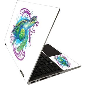 MightySkins Glossy Glitter Skin for HP Pavilion x360 14" (2020) - Sea Turtle Splash | Protective, Durable High-Gloss Glitter Finish | Easy to Apply, Remove, and Change Styles | Made in The USA