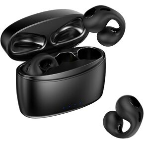 Loluka Open Ear Earbuds Bluetooth Wireless Ear Clip Bone Conduction Headphones Bone Conduction Earbuds Headset Bone Conducting Outer Open Ear Headphones Wireless Bluetooth Head Set