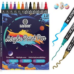Have This Innovative and Unique Dual-Tip Acrylic Paint Marker Set Experience 3 Different Nibs (Brush, Dot, Fine) 36-Color Acrylic Marker Set Makes Outlining, Coloring, and Filling Easy, All in One Set