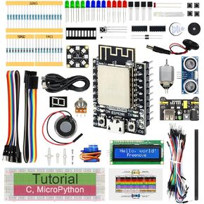Freenove Super Starter Kit for ESP8266 (Included) (Compatible with Arduino IDE), ESP-12S Onboard Wi-Fi, MicroPython C Code, 496-Page Detailed Tutorial, 173 Items, 77 Projects