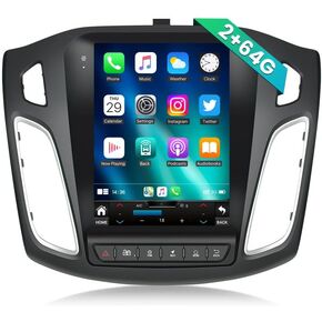 راديو السيارة لسيارة Ford Focus 2012-2018: 8 Core 4G+32G ترقية 9.7 بوصة 1024x768 IPS شاشة لمس، Android 13 ستيريو يدعم Carplay اللاسلكي وAndroid Auto، 5GWiFi GPS FM RDS BT SWC Mic 1080P كاميرا احتياطية