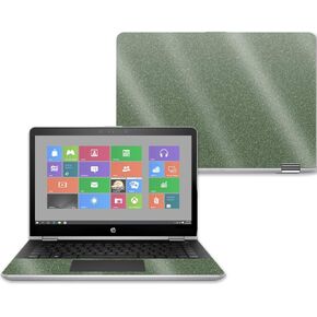 MightySkins Glossy Glitter Skin for HP Pavilion x360 14" (2017) - Olive | Protective, Durable High-Gloss Glitter Finish | Easy to Apply, Remove, and Change Styles | Made in The USA