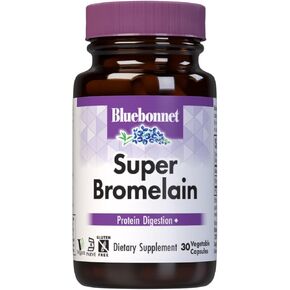 BlueBonnet Super Bromelain Vegetarian Capsules, Pineapple, 500 mg, 30 Count