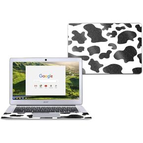 MightySkins Glossy Glitter Skin for Acer Chromebook 14" CB3-431 - Cow Print | Protective, Durable High-Gloss Glitter Finish | Easy to Apply, Remove, and Change Styles | Made in The USA