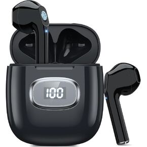 Bluetooth 5.4 Headphones for iPhone 15 16 Pro Samsung S24 S23 S22 Ultra A14 A15 A35, True Wireless Earbuds Lightweight in-Ear Ear Buds HiFi Stereo Earphones with Noise Canceling Mic Crisp-Clear Sound