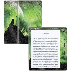 MightySkins Glossy Glitter Skin for Amazon Kindle Oasis 7" (9th Gen) - Howling Wolf | Protective, Durable High-Gloss Glitter Finish | Easy to Apply, Remove, and Change Styles | Made in The USA