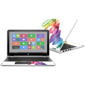 MightySkins Glossy Glitter Skin for HP Pavilion x360 15.6" (2016) - Rainbow Smoke | Protective, Durable High-Gloss Glitter Finish | Easy to Apply, Remove, and Change Styles | Made in The USA