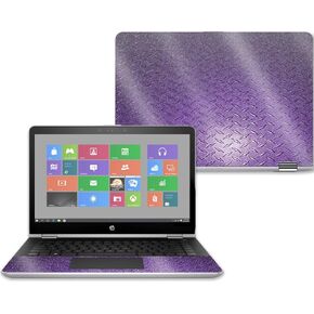 MightySkins Glossy Glitter Skin for HP Pavilion x360 14" (2017) - Purple Diamond Plate | Protective, Durable High-Gloss Glitter Finish | Easy to Apply, Remove, and Change Styles | Made in The USA
