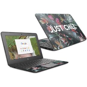 MightySkins Glossy Glitter Skin for Chromebook G6 11.6" (2018) - Just Chill | Protective, Durable High-Gloss Glitter Finish | Easy to Apply, Remove, and Change Styles | Made in The USA