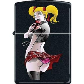 Sexy Lady Naughty Lollipop Pin-up Bite Me Girl Zippo Lighter