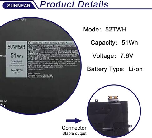 6GTPY Laptop Battery 97Wh Replacement for Dell XPS 15 9550 9560 9570 7590 Precision 5510 5520 5530 M5510 M5520 Inspiron 15 7500 7501 7590 7591 Vostro 7500 7590 5XJ28 GPM03 5D91C 5041C 11.4V in Kuwait