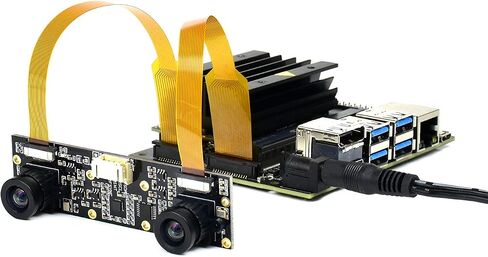 Waveshare Binocular Camera Module, Compatible with Raspberry Pi 5, Dual IMX219, 8 Megapixels, Stereo Vision, Depth Vision in Saudi Arabia