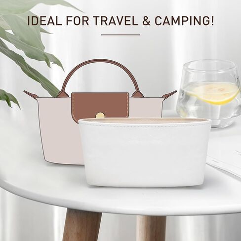 Doxo Upgraded longchamp Organizer Insert, Bag Organizer Insert for Long Champ Le pliage Large and More, Ultra-lightweigt Waterproof DupontPaper, Keeps Tote Handbags Shaped & Neat (White, L) in Kuwait