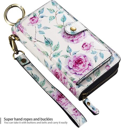 AIFENGCASE Compatible with Samsung Galaxy Note 20 Ultra Phone Wallet Case for Women Men,Wristlets Clutch Zipper Leather Pouch Wallet Case Card Holder Magnetic Detachable Back Cover,WF in Saudi Arabia