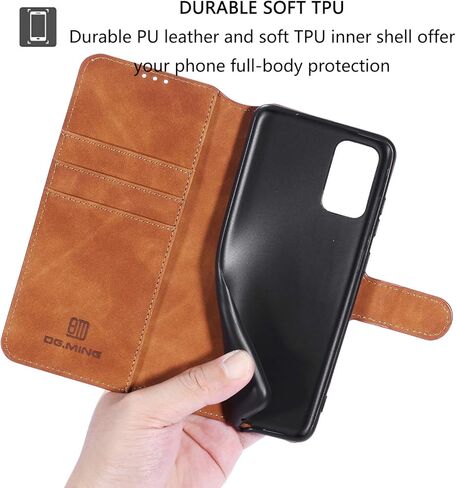 UEEBAI PU Leather Case for Samsung Galaxy S20 Ultra, Vintage Retro Premium Wallet Flip Cover TPU Inner Shell [Card Slots] [Magnetic Closure] Stand Function Folio Shockproof Full Protection - Grey in Kuwait