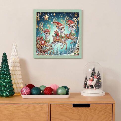 Christmas Diamond Art Painting Kit, 5D DIY Bird, Special Shape Crystal Diamond Partial Diamond Art Painting Mosaic Handicraft, Wall Art Painting For Bedroom, Office, Living Room Wall Decor Gift in Kuwait