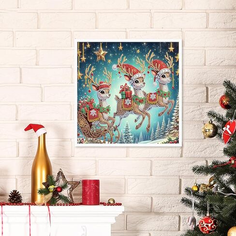 Christmas Diamond Art Painting Kit, 5D DIY Bird, Special Shape Crystal Diamond Partial Diamond Art Painting Mosaic Handicraft, Wall Art Painting For Bedroom, Office, Living Room Wall Decor Gift in Kuwait