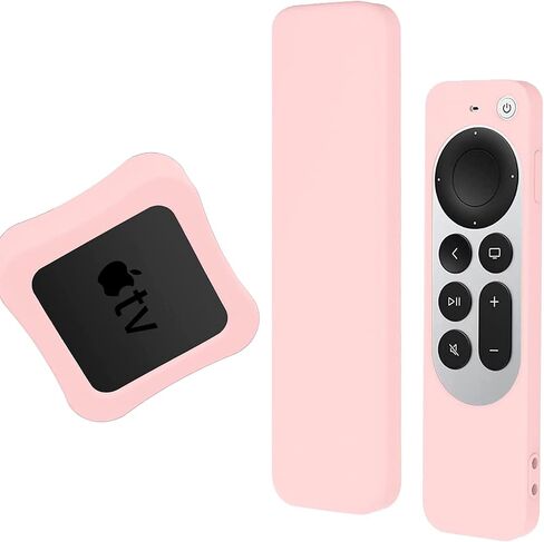 NINKI TV Case Compatible Apple TV and Siri Remote Protective Case(2-Pack),Scratch-Free Silicone Shock Absorption Lightweight Case Cover for Apple TV Siri Remote 6th Gen Latest Model(Pink) in Saudi Arabia