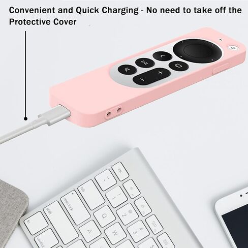 NINKI TV Case Compatible Apple TV and Siri Remote Protective Case(2-Pack),Scratch-Free Silicone Shock Absorption Lightweight Case Cover for Apple TV Siri Remote 6th Gen Latest Model(Pink) in Saudi Arabia