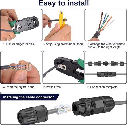 FOTN Replacement Starlink Cable Extension and Repair Kit, Starlink Replacement Cable Extend Original 50FT Cable to 125ft, IP68 Waterproof, Support 1200M Protocol, Adopts Pure Copper DataTransmission in Saudi Arabia